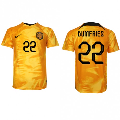 Nizozemska Denzel Dumfries #22 Domaci Dres SP 2022 Kratak Rukav